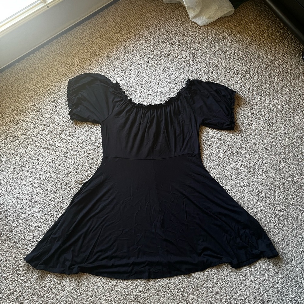 Foxblood Black Gretel Dress Off The Shoulder with Puff Sleeves size XL - Picture 5 of 5